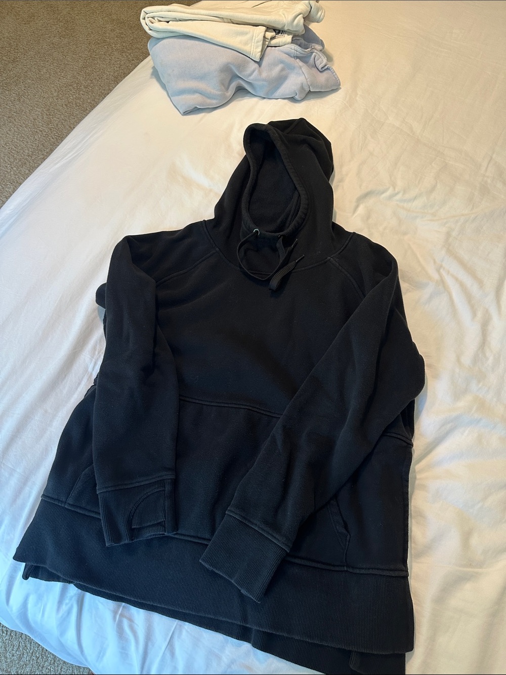 Athleta Black Crewneck Hoodie Sweater